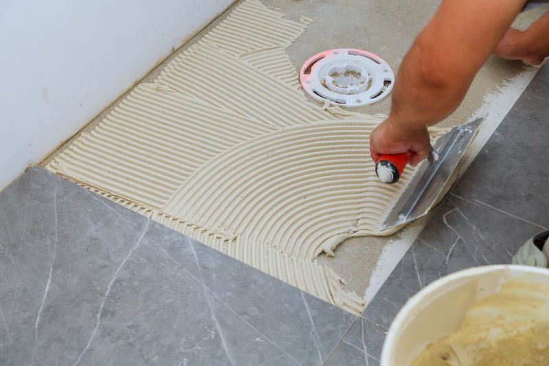 Professional tile installation in a bathroom