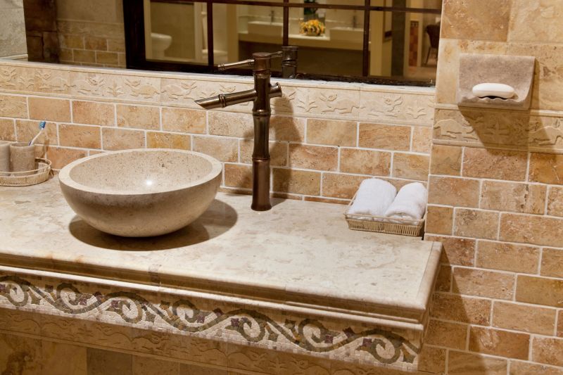 Natural stone bathroom accents