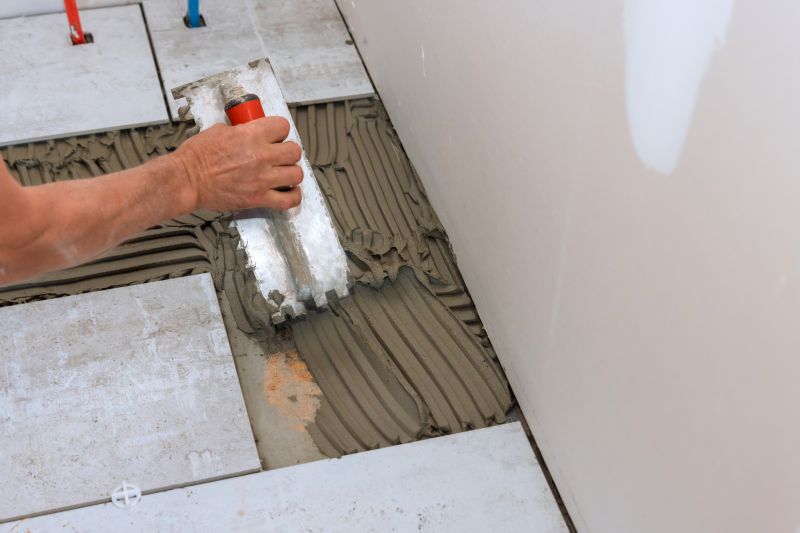 Bathroom floor tile setup